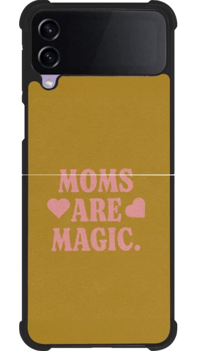 Coque Samsung Galaxy Z Flip4 - Silicone rigide noir Mom 2026 Are Magic