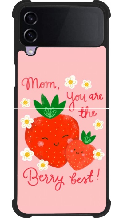 Coque Samsung Galaxy Z Flip4 - Silicone rigide noir Mom 2026 Berry best
