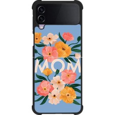 Coque Samsung Galaxy Z Flip4 - Silicone rigide noir Mom 2026 Flowers