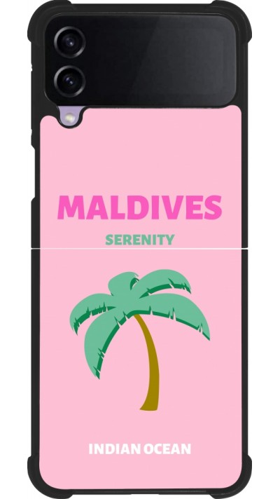 Coque Samsung Galaxy Z Flip4 - Silicone rigide noir Pop Summer Destination Maldives