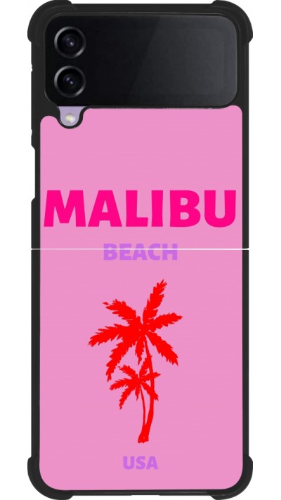 Coque Samsung Galaxy Z Flip4 - Silicone rigide noir Pop Summer Destination Malibu