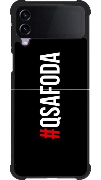 Coque Samsung Galaxy Z Flip4 - Silicone rigide noir Qsafoda 1