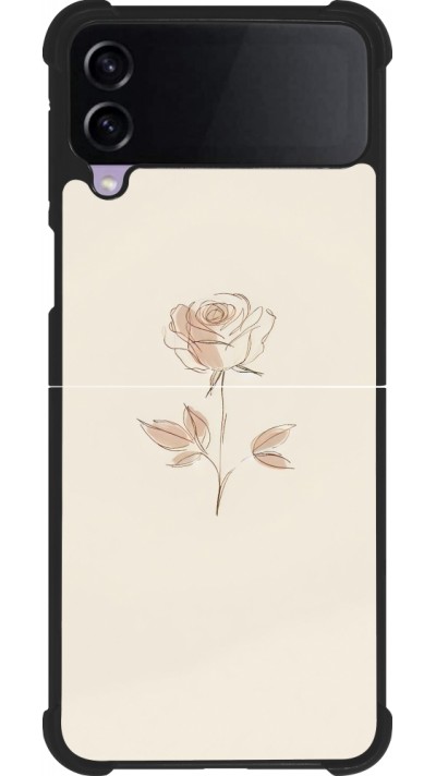 Coque Samsung Galaxy Z Flip4 - Silicone rigide noir Sable Rose Minimaliste