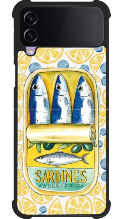 Samsung Galaxy Z Flip4 Case Hülle - Silikon schwarz Sardines in oil 2026
