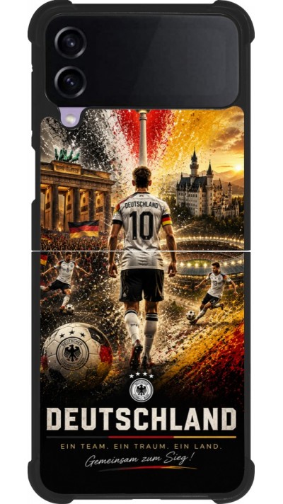 Samsung Galaxy Z Flip4 Case Hülle - Silikon schwarz Fussball Deutschland splash 2026