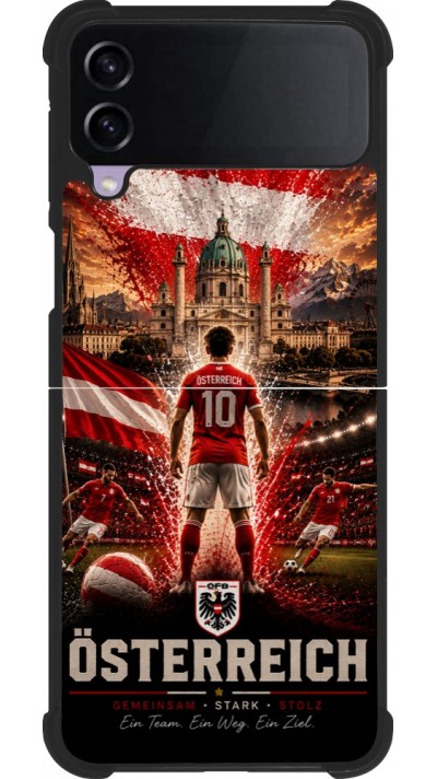 Samsung Galaxy Z Flip4 Case Hülle - Silikon schwarz Fussball Österreich splash 2026