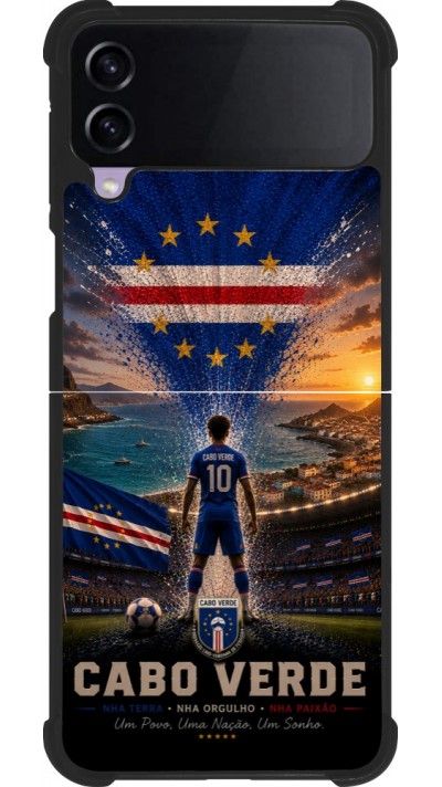 Samsung Galaxy Z Flip4 Case Hülle - Silikon schwarz Fussball Kap Verde splash 2026