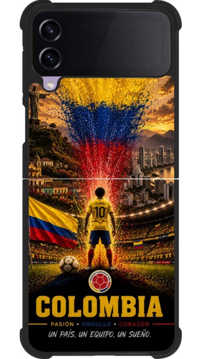 Samsung Galaxy Z Flip4 Case Hülle - Silikon schwarz Fussball Kolumbien splash 2026
