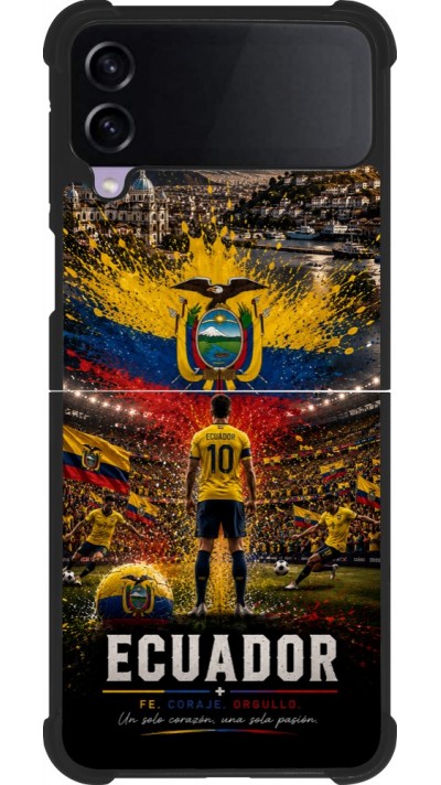 Samsung Galaxy Z Flip4 Case Hülle - Silikon schwarz Fussball Ecuador splash 2026