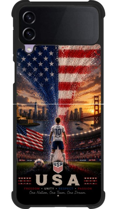 Samsung Galaxy Z Flip4 Case Hülle - Silikon schwarz Fussball Vereinigten Staaten splash 2026