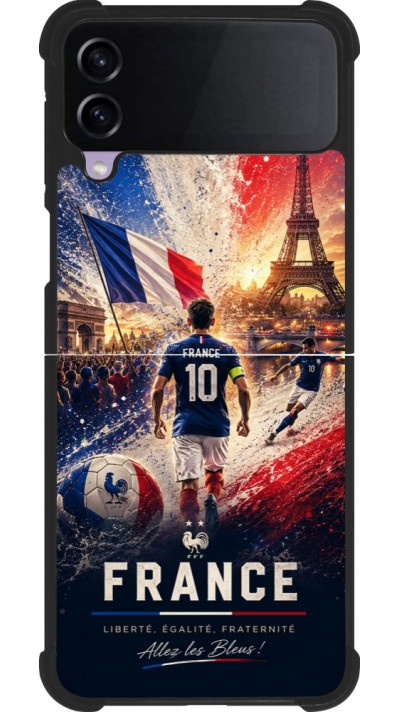 Samsung Galaxy Z Flip4 Case Hülle - Silikon schwarz Fussball Frankreich splash 2026