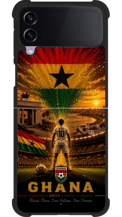 Samsung Galaxy Z Flip4 Case Hülle - Silikon schwarz Fussball Ghana splash 2026