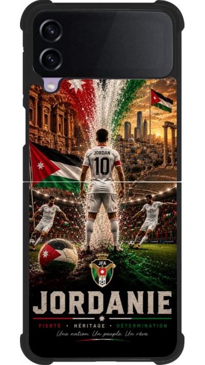 Samsung Galaxy Z Flip4 Case Hülle - Silikon schwarz Fussball Jordanien splash 2026