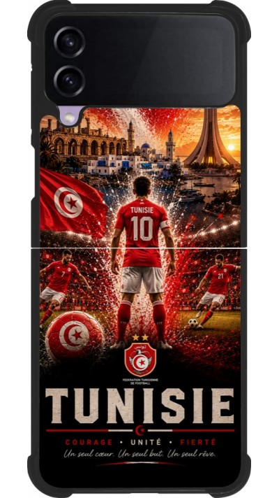 Samsung Galaxy Z Flip4 Case Hülle - Silikon schwarz Fussball Tunesien splash 2026