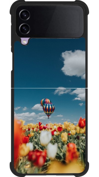 Samsung Galaxy Z Flip4 Case Hülle - Silikon schwarz Hot air balloon Spring 2026