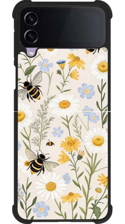 Samsung Galaxy Z Flip4 Case Hülle - Silikon schwarz Pattern bees Spring 2026