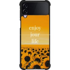 Samsung Galaxy Z Flip4 Case Hülle - Silikon schwarz Summer 2025 Enjoy your life