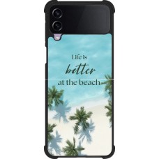 Samsung Galaxy Z Flip4 Case Hülle - Silikon schwarz Summer 2025 Life is better at the beach