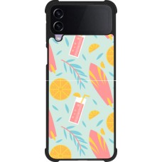 Samsung Galaxy Z Flip4 Case Hülle - Silikon schwarz Summer 2025 Pattern citron