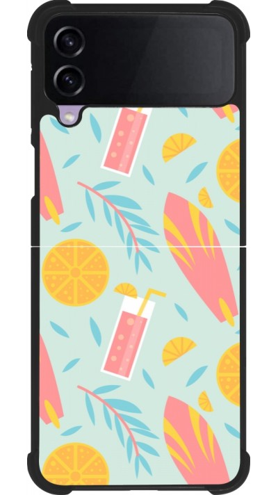 Samsung Galaxy Z Flip4 Case Hülle - Silikon schwarz Summer 2025 Pattern citron