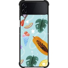 Samsung Galaxy Z Flip4 Case Hülle - Silikon schwarz Summer 2025 Pattern papaya