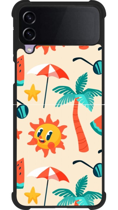 Samsung Galaxy Z Flip4 Case Hülle - Silikon schwarz Summer 2025 Pattern soleil