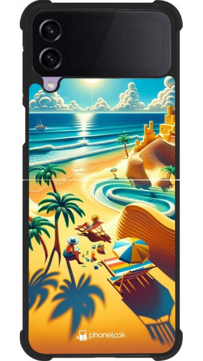 Coque Samsung Galaxy Z Flip4 - Silicone rigide noir Sunset Breeze