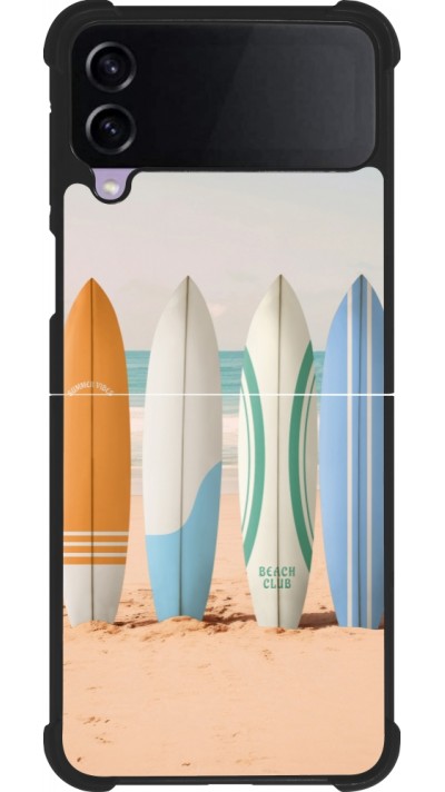 Samsung Galaxy Z Flip4 Case Hülle - Silikon schwarz Summer surfboard 2025