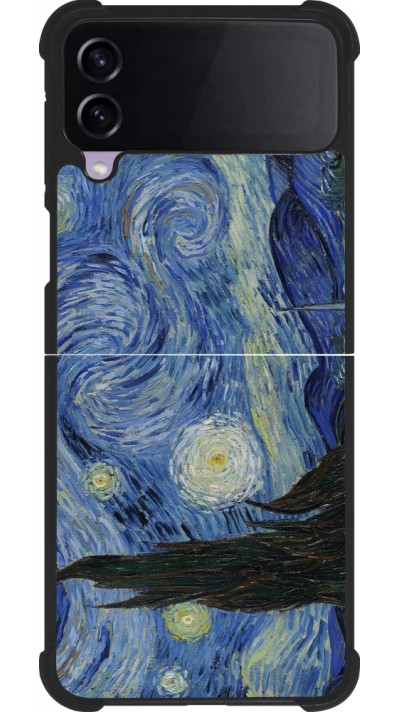 Samsung Galaxy Z Flip4 Case Hülle - Silikon schwarz Kunstbild - Sternennacht - Van Gogh