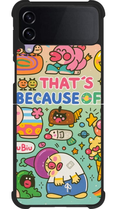 Samsung Galaxy Z Flip4 Case Hülle - Silikon schwarz Thats beacause of