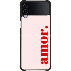 Coque Samsung Galaxy Z Flip4 - Silicone rigide noir Valentine 2024 amor