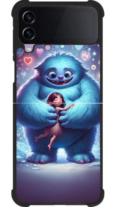 Samsung Galaxy Z Flip4 Case Hülle - Silikon schwarz Valentin 2024 Flauschige Liebe