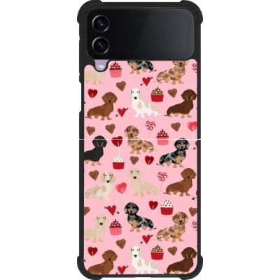 Samsung Galaxy Z Flip4 Case Hülle - Silikon schwarz Valentine 2024 puppy love