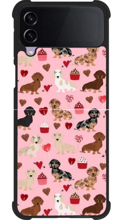 Samsung Galaxy Z Flip4 Case Hülle - Silikon schwarz Valentine 2024 puppy love