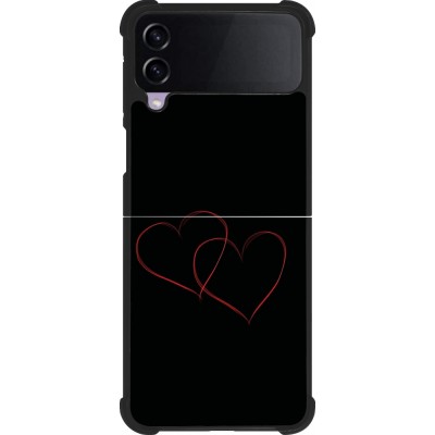 Samsung Galaxy Z Flip4 Case Hülle - Silikon schwarz Valentine 2023 attached heart