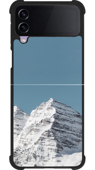 Samsung Galaxy Z Flip4 Case Hülle - Silikon schwarz Winter 22 blue sky mountain