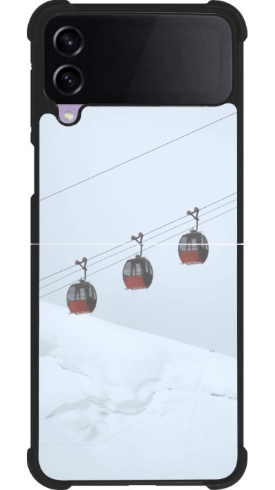 Samsung Galaxy Z Flip4 Case Hülle - Silikon schwarz Winter 22 ski lift