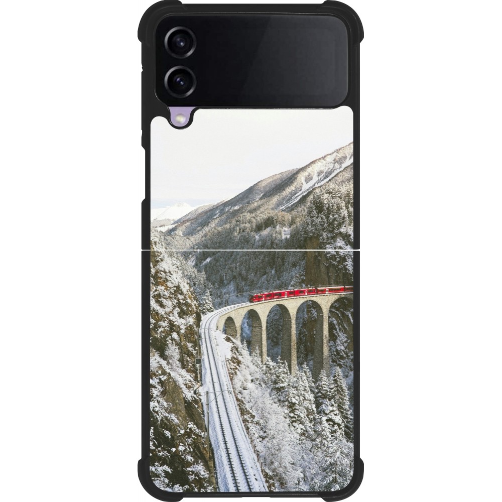 Samsung Galaxy Z Flip4 Case Hülle - Silikon schwarz Winter 25 Winter polar express