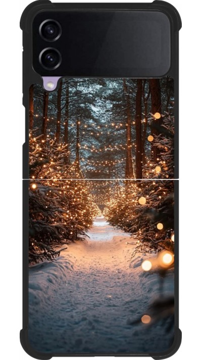 Samsung Galaxy Z Flip4 Case Hülle - Silikon schwarz Winter 25 Winter snowy road