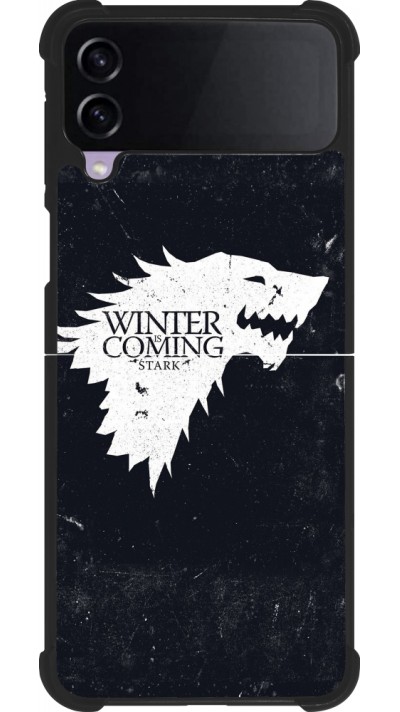 Samsung Galaxy Z Flip4 Case Hülle - Silikon schwarz Winter is coming Stark