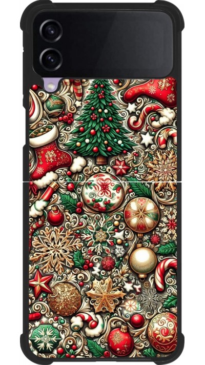 Samsung Galaxy Z Flip4 Case Hülle - Silikon schwarz Weihnachten 2023 Mikromuster