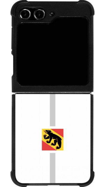 Coque Samsung Galaxy Z Flip5 - Silicone rigide noir Canton BE blanc