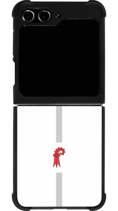 Coque Samsung Galaxy Z Flip5 - Silicone rigide noir Canton BL blanc