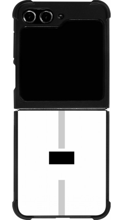 Coque Samsung Galaxy Z Flip5 - Silicone rigide noir Canton FR blanc