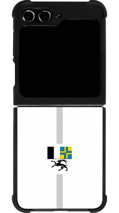 Coque Samsung Galaxy Z Flip5 - Silicone rigide noir Canton GR blanc