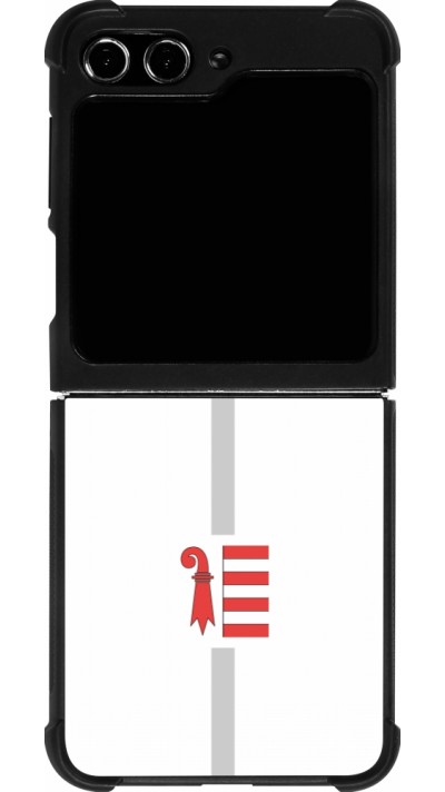 Coque Samsung Galaxy Z Flip5 - Silicone rigide noir Canton JU blanc