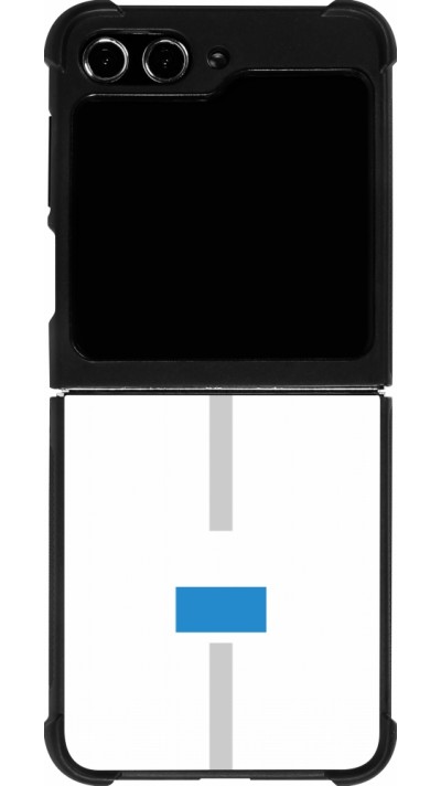 Coque Samsung Galaxy Z Flip5 - Silicone rigide noir Canton LU blanc