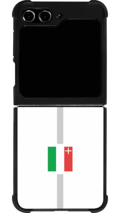 Coque Samsung Galaxy Z Flip5 - Silicone rigide noir Canton NE blanc