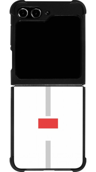 Coque Samsung Galaxy Z Flip5 - Silicone rigide noir Canton SO blanc