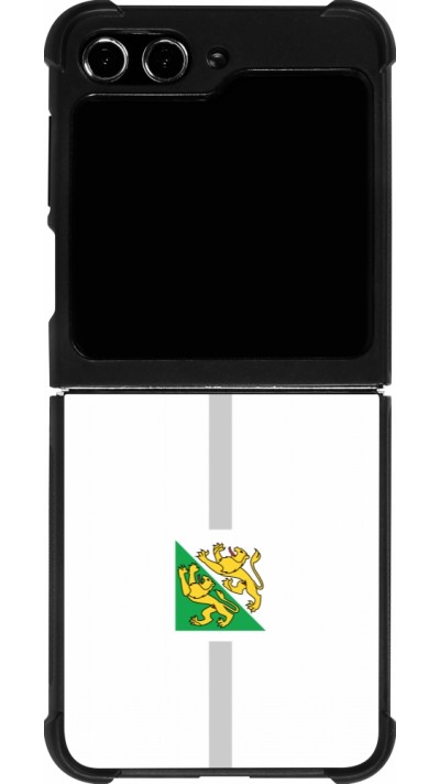 Coque Samsung Galaxy Z Flip5 - Silicone rigide noir Canton TG blanc